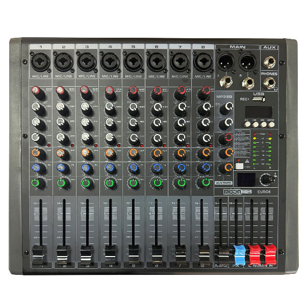 Mixer 8 Canales Usb Bluetooth Moon Euro8