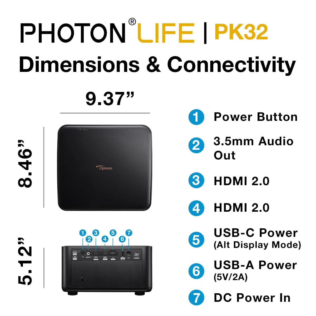 Proyector Laser 4k 1100 lumenes Optoma Photon Life Pk32 - Imagen 4