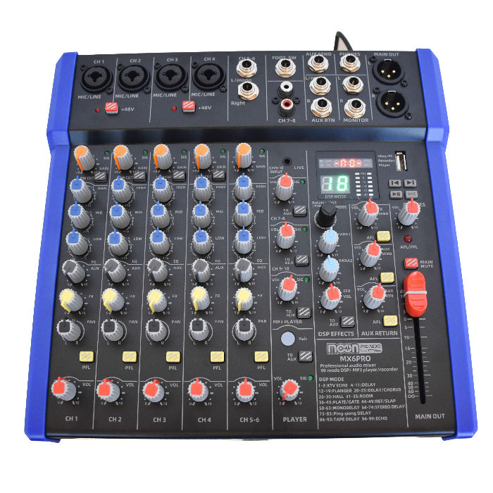 Mixer 6 Canales Bluetooth Mp3 Usb Moon Mx6pro - Imagen 2