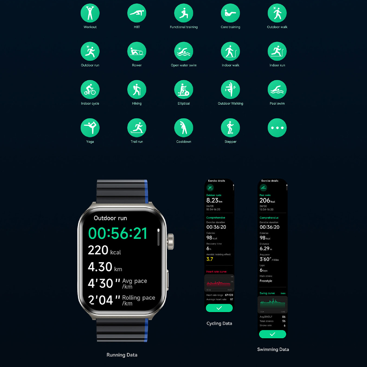Smartwatch Amoled 2.01" Bluetooth Kieslect KS2 Plata - Imagen 7