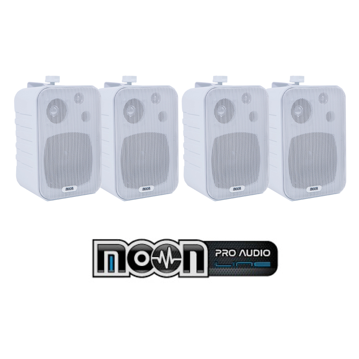 Combo Mini Amplificador Bluetooth + 4 Bafles M4PL Blanco - Imagen 3